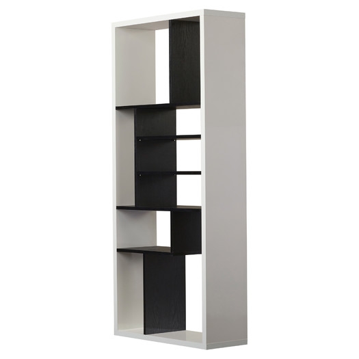 Micah 71" Standard Bookcase - Black / White - Image 0