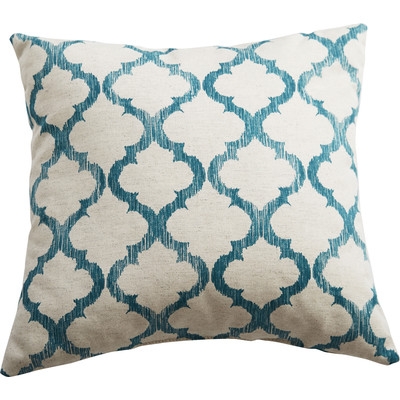 Linen Throw Pillow-Teal-  17" H x 17" W x 4" D- Polyester/Polyfill - Image 0