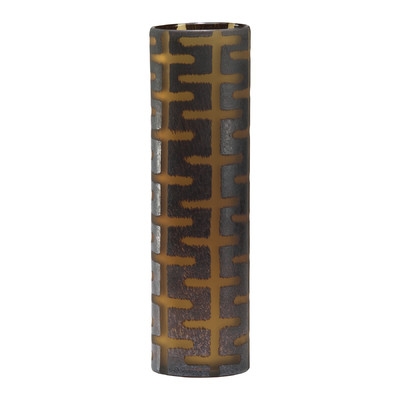 Large Graphic Vase in Brown - Image 0