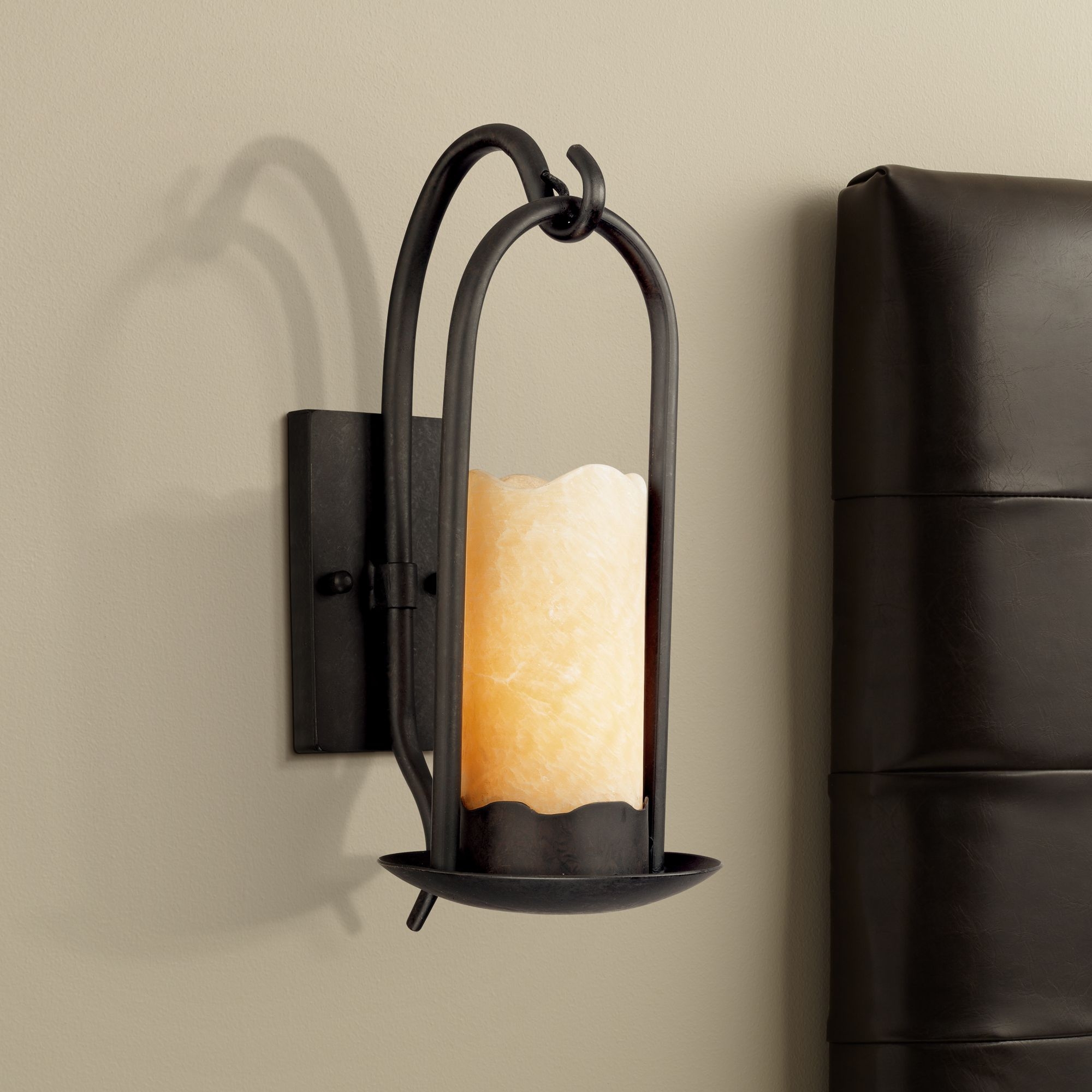 Hanging Onyx Faux Candle Wall Sconce - Image 0