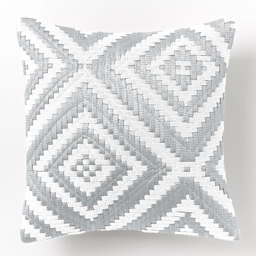 Metallic Cropped Diamond Pillow Cover - Silver - 16"sq. - Insert sold separately - Image 0
