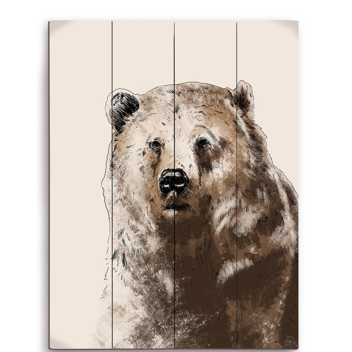 Painted Bear Graphic Art Plaque - Image 0