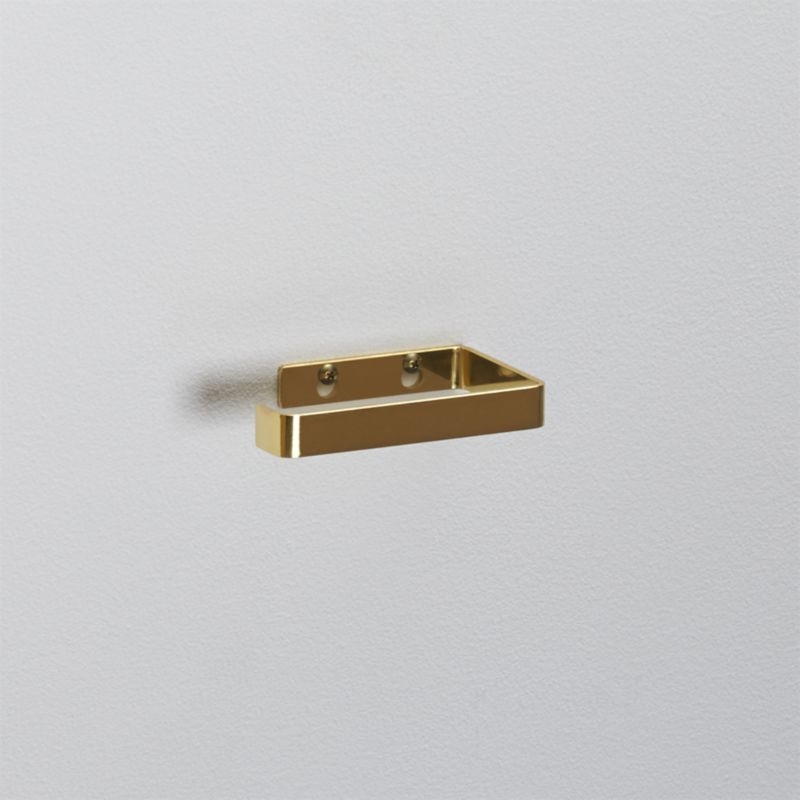 brushed brass toilet paper holder - Image 0