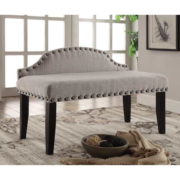 Furniture of America Emira 42-inch Flax Upholstered Accent Bench - Image 0