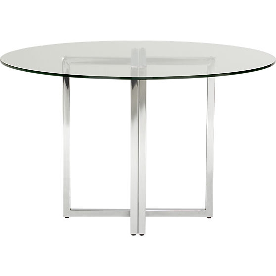 silverado chrome 47" round dining table - Image 0