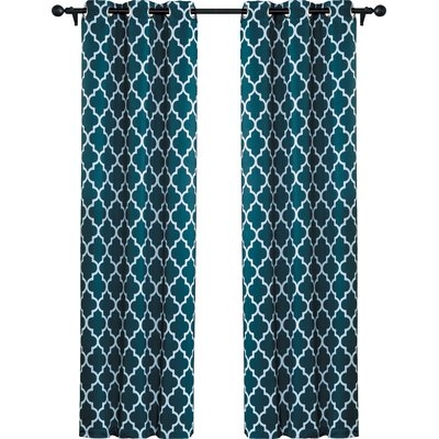 Madrid Blackout Curtain Panel in Teal - Set of 2 - Image 0