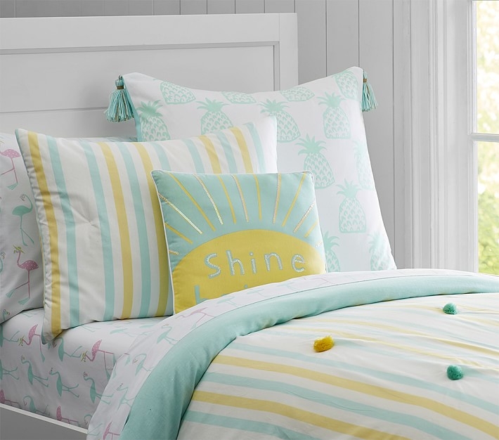 Pom Pom Quilted Bedding - Full/Queen - Yellow - Image 0