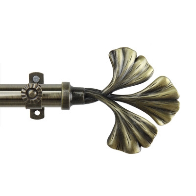 Fortune Single Curtain Rod - Antique Brass - 48" - 84" - Image 0