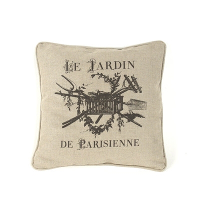 French Inspired Linen Throw Pillow-Off-White - 18" H x 18" W x 5" D- Insert Sold Separately - Image 0
