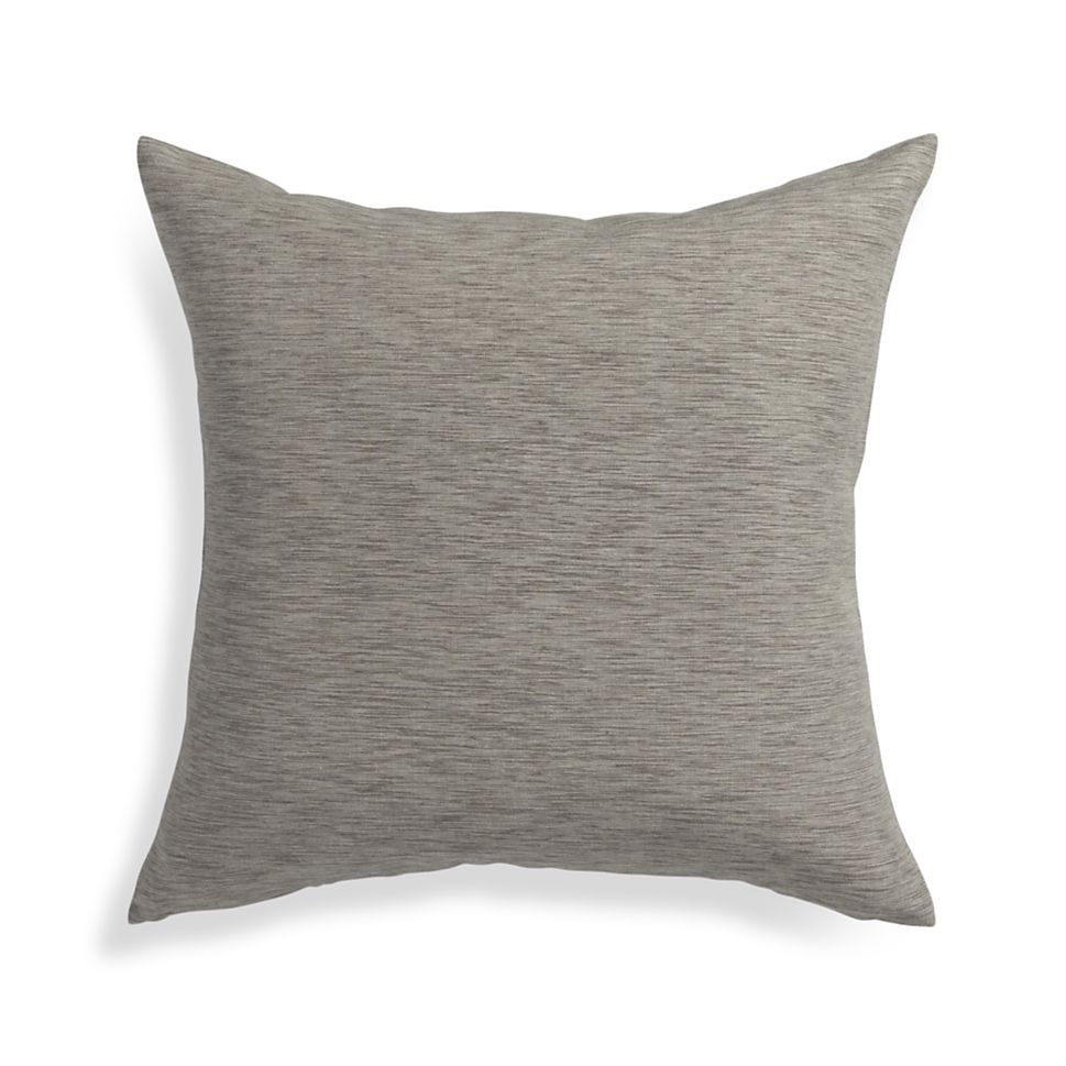 Linden Mushroom Grey 18" Pillow with Feather-Down Insert - Image 0