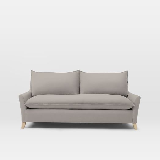Bliss Down-Filled Sofa - 79.5", Linen Weave, Pebble - Image 0