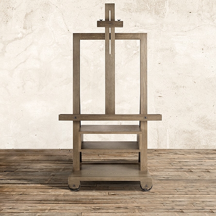 CATLIN EASEL MEDIA STAND IN WEATHERED OAK - Image 0
