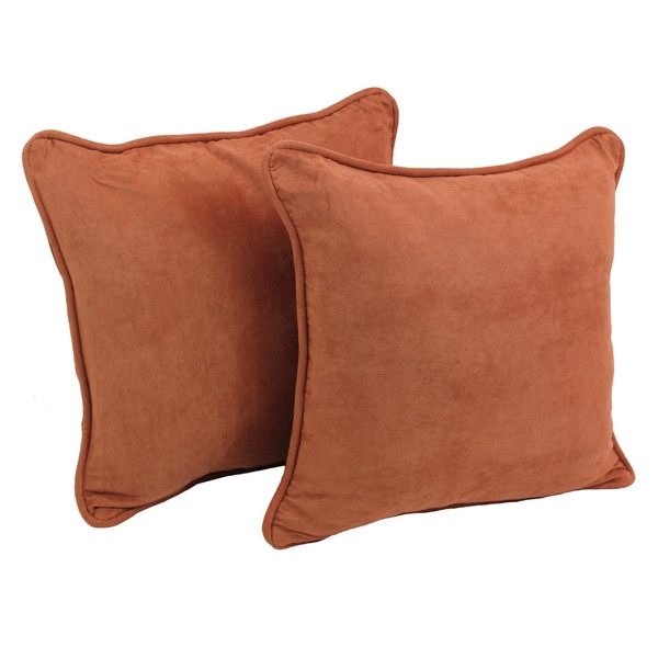 Microsuede Throw Pillow, 18" Sq. - Red Wine - Foam insert - Image 0