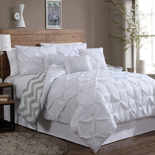 Ella 7 Piece Reversible Comforter Set - White - Image 0