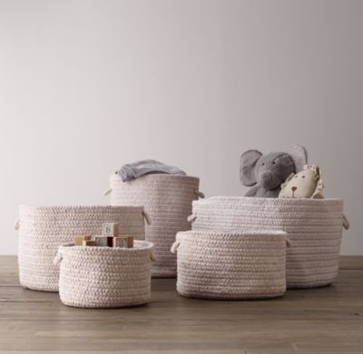 braided wool baskets-Medium - Image 0