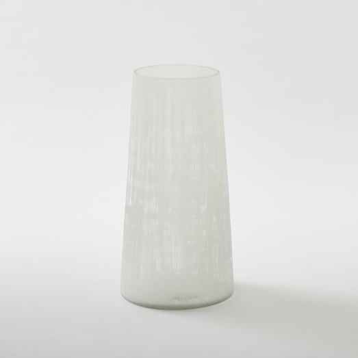 Frosted Mesh Glass Vase - White - 12" - Image 0