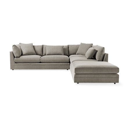 Pavo 132" Three Piece Upholstered  Left Sectional In Vale Platinum - Image 0