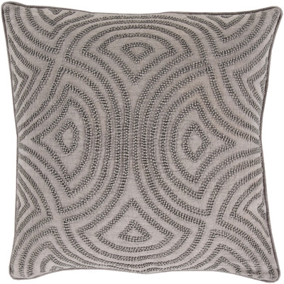 Linen Throw Pillow - Gray , 20x20, With Insert - Image 0