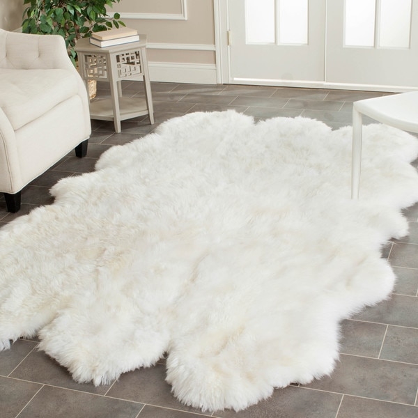 Safavieh Prairie Sheepskin/ Wool White Shag Rug (5' x 8') - Image 0