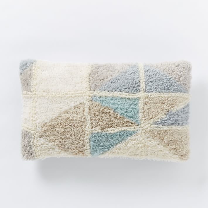 Geo Wool Lumbar Pillow Cover - 12"w x 21"l -Multi- No insert - Image 0