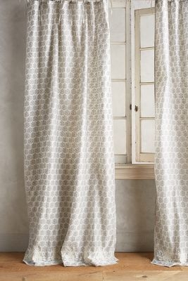 Embroidered Sari Silk Curtain- white- 108"x50" - Image 0