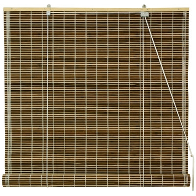 Burnt Bamboo Roll-Up Shade - Olive Green, 48"W - Image 0