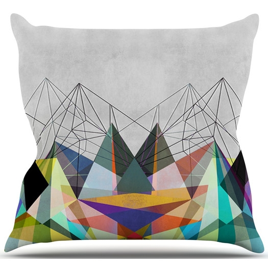 Colorflash 3X Rainbow Outdoor Throw Pillow - 18x18, With Insert - Image 0