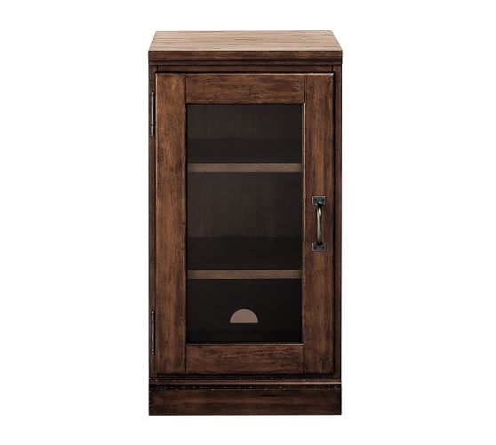 Printer's Single Glass Door Cabinet - Tuscan chestnut stain - Image 0