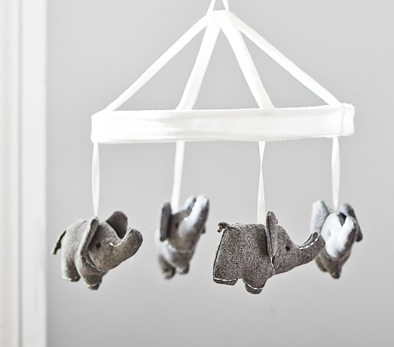 Wool Elephant Crib Mobile - Image 0