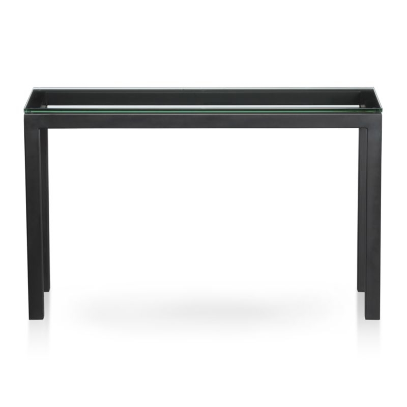 Parsons Console Table with Clear Glass Top - Image 0