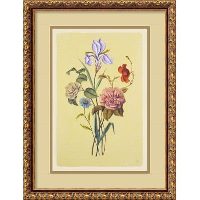 Botanical Bouquet V Italian Engraving Framed Painting Print - Image 0