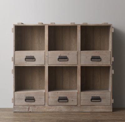 vintage wood crate wide bookcase - Image 0