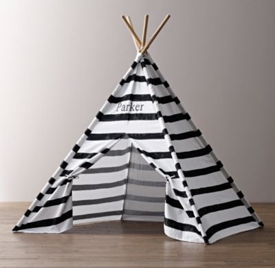 printed canvas black & white teepee tent - Image 0