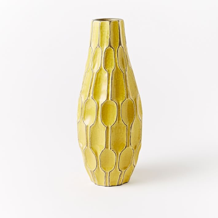 Linework Vases â€“ Honeycomb, Tall Teardrop Vase - Image 0