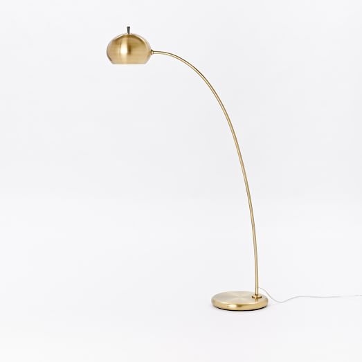 Petite Arc Metal Floor Lamp - Antique Brass - Image 0