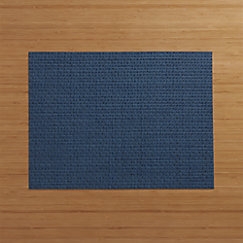 Chilewich Â® Purl Blue Vinyl Placemat and Fete Blue Cotton Napkin - Image 0