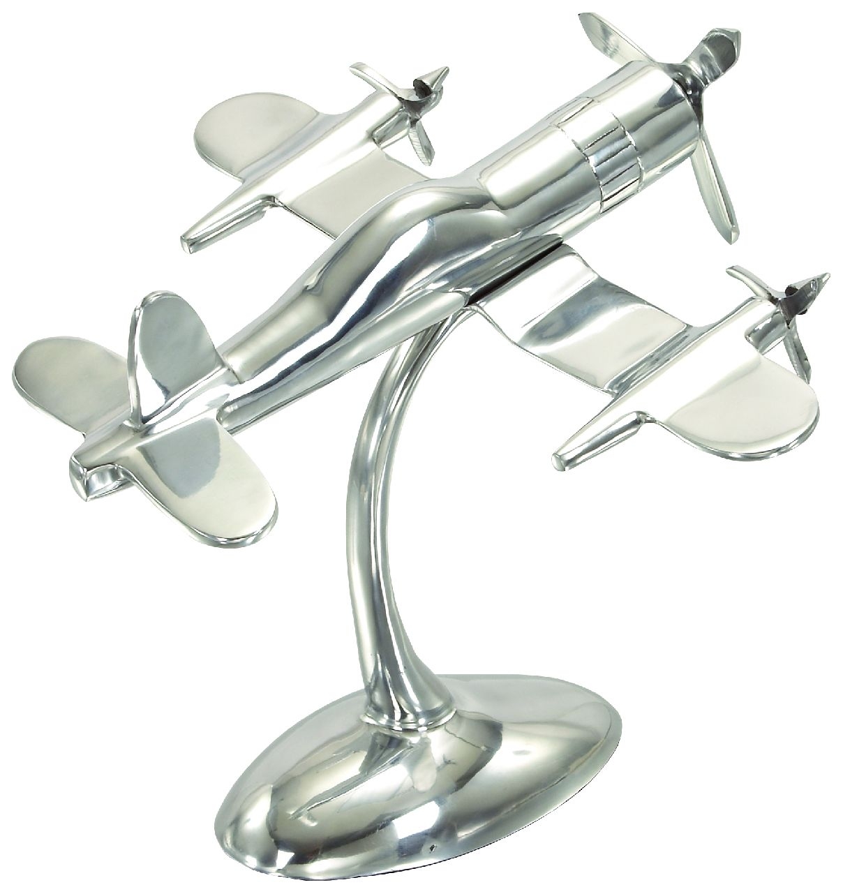 Flight of Fancy Silver Plane Sculpture - Image 0