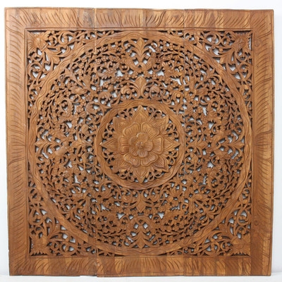 Lotus Square Panel in Recylced Teak Wall DÃ©corby Strata Furniture - Image 0