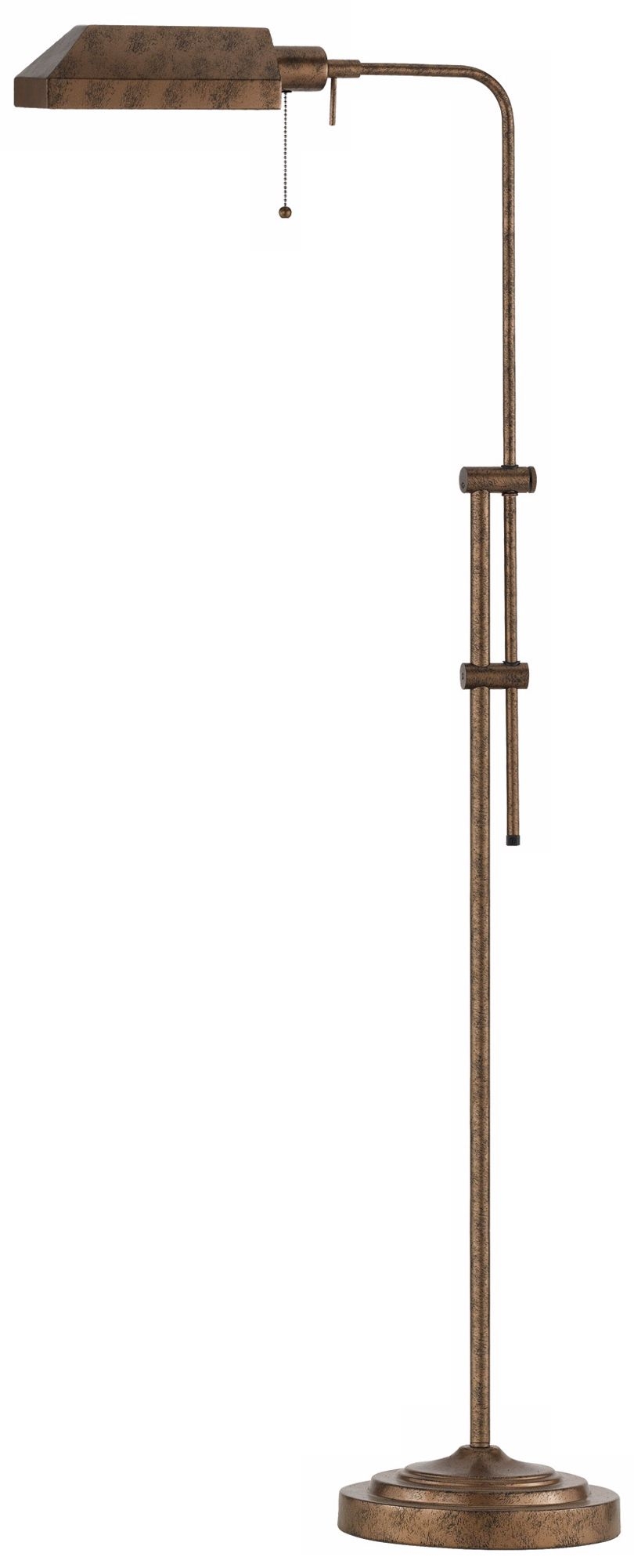 Rust Adjustable Pole Pharmacy Metal Floor Lamp - Image 0