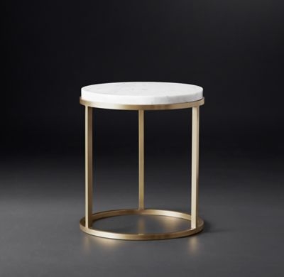 NICHOLAS MARBLE ROUND SIDE TABLE - Image 0