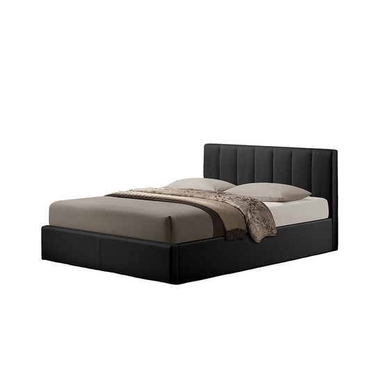 Templemore Queen Upholstered Panel Bed - Black - Image 0