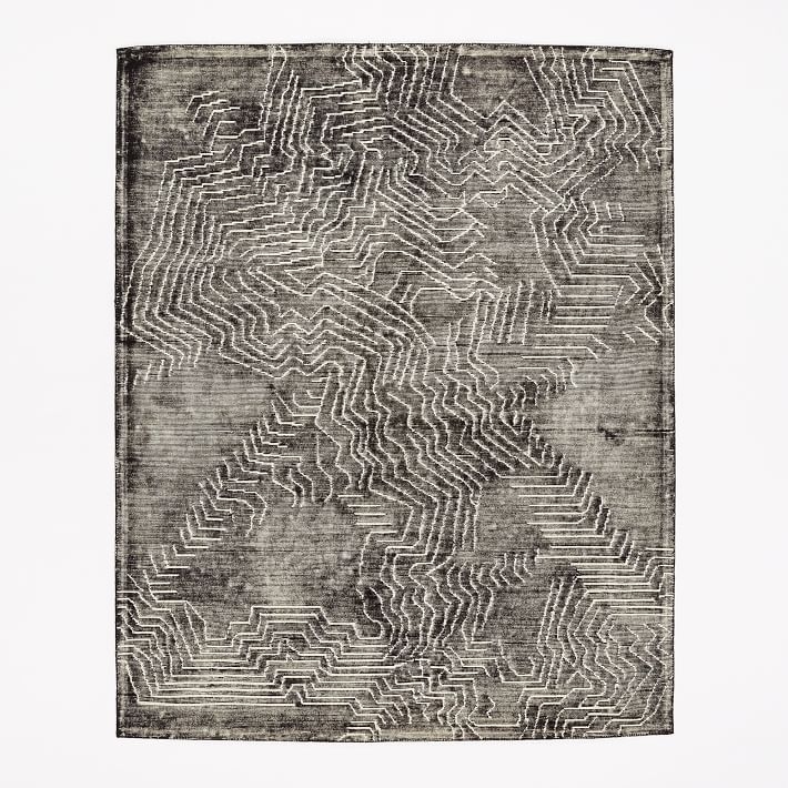 Tidal Graph Wool Rug - 8" x 10" - Image 0