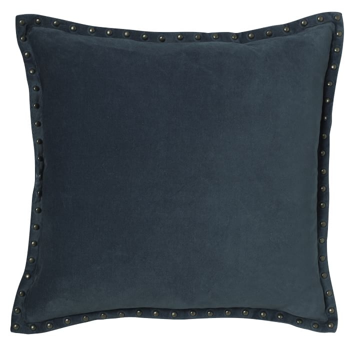 Studded Velvet Pillow Cover - Regal Blue (20" Sq.)- Insert sold separately - Image 0