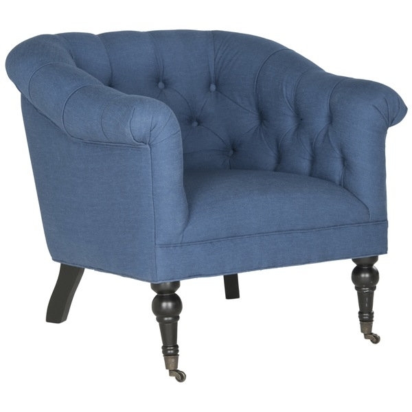 Safavieh Nicolas Steel Blue Viscose Blend Club Chair - Image 0
