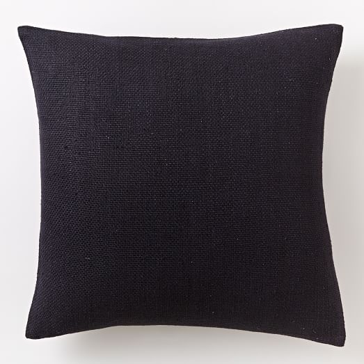 Silk Hand-Loomed Pillow Cover -Black-  20x20 - Insert sold separately - Image 0
