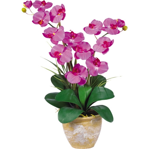 Double Phalaenopsis Silk Orchid Flower in Orchid - Image 0