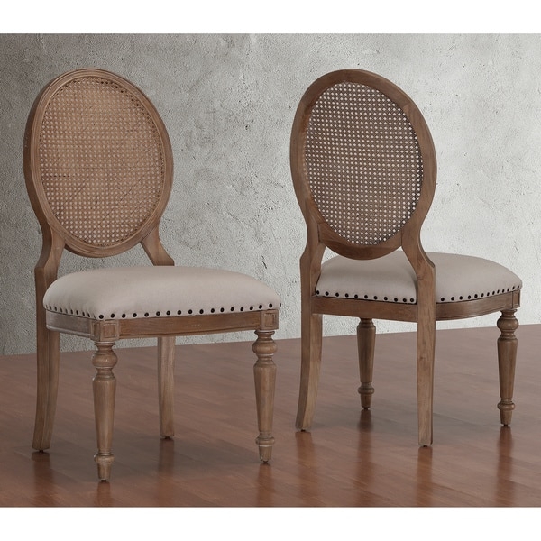 Elements Weathered Oak Cane Back Dining Chairs (Set of 2) - Image 0