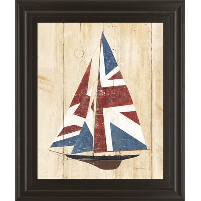 British Flag Sailboat by Avery Tillmon Framed Painting - 26" H x 22" W x 1" D - Image 0