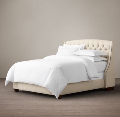WARNER TUFTED FABRIC BED WITH NAILHEADS - Image 0