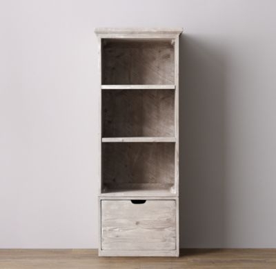 tribeca storage single bookcase set - weathered white - Image 0